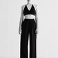 ELASTICATED HEM APPLIQUE PANTS