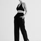 ELASTICATED HEM APPLIQUE PANTS