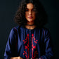 NAVY TRIBAL A-LINE DRESS