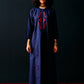 NAVY TRIBAL A-LINE DRESS