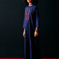 NAVY TRIBAL A-LINE DRESS