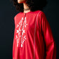 RED TRIBAL A-LINE DRESS