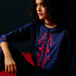 NAVY TRIBAL APPLIQUE' KAMEEZ