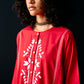 RED TRIBAL APPLIQUE' KAMEEZ
