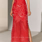 GEOMETRIC FLORAL CUTWORK SLIP / SKIRT