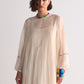 SUPER PLEATED DRESS WITH APPLIQUE', CUTWORK AND THREAD
