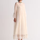 SUPER PLEATED DRESS WITH APPLIQUE', CUTWORK AND THREAD