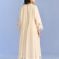 APPLIQUE' AND CUTWORK SUPER PLEATED DRESS