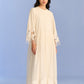 APPLIQUE' AND CUTWORK SUPER PLEATED DRESS