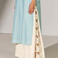 GEOMETRIC FLORAL CUTWORK SIDE PLEATED PANTS