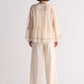 SUPER PLEATED BLOUSE WITH APPLIQUE', CUTWORK AND THREAD