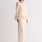 SUPER PLEATED BLOUSE WITH APPLIQUE', CUTWORK AND THREAD