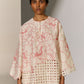 GEOMETRIC FLORAL CUTWORK SHIRT IVR