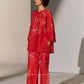 GEOMETRIC FLORAL CUTWORK SHIRT RED