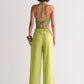 SLIT APPLIQUE' STRAIGHT PANTS