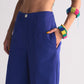 SCALLOP APPLIQUE' PANTS WITH SLIT