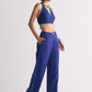 SCALLOP APPLIQUE' PANTS WITH SLIT