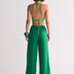 SCALLOP APPLIQUE' PANTS WITH SLIT