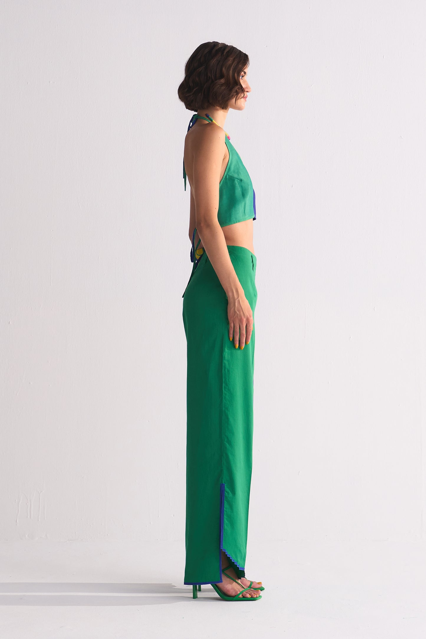 SCALLOP APPLIQUE' 2 COLOUR PANTS