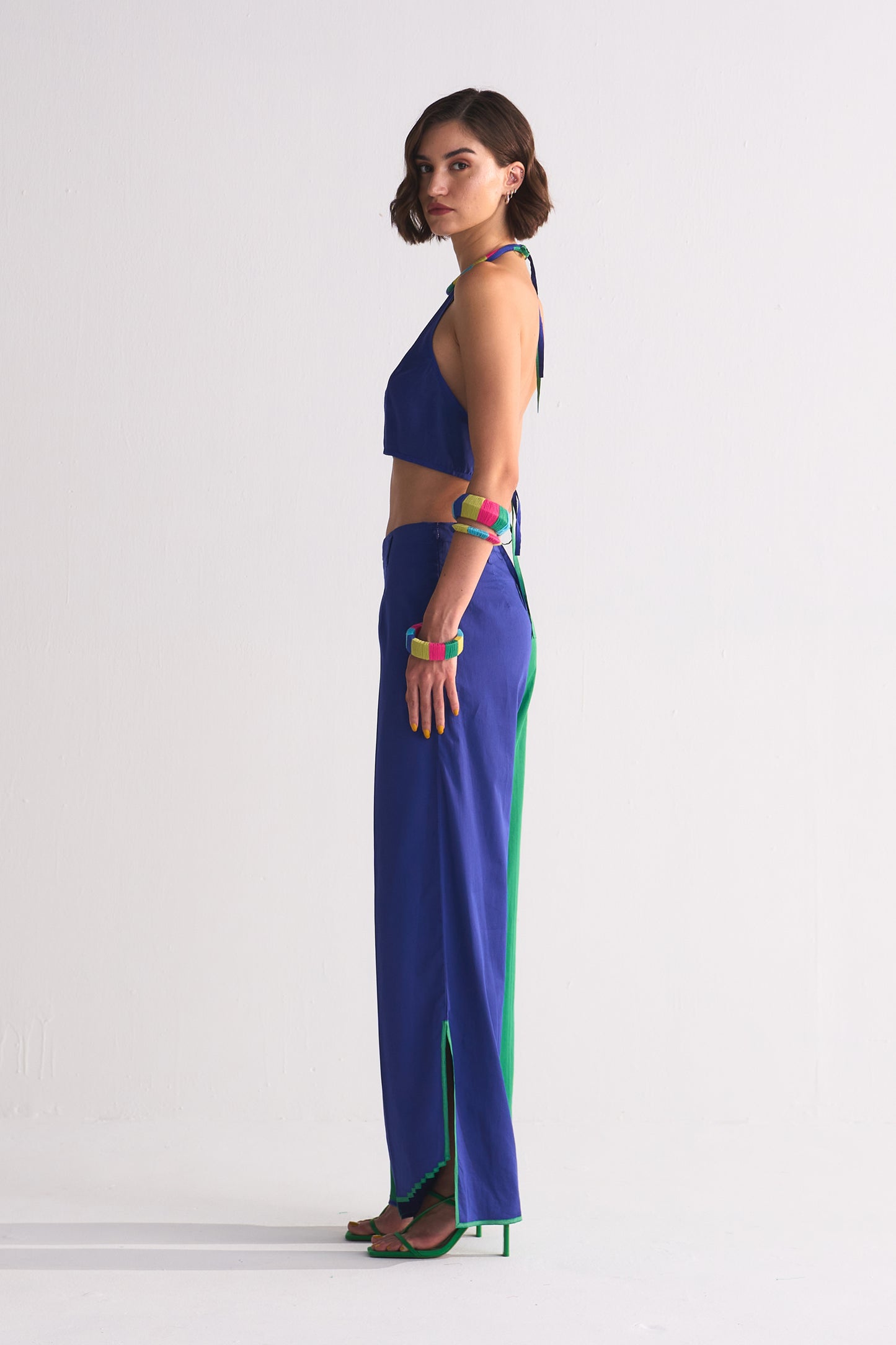 SCALLOP APPLIQUE' 2 COLOUR PANTS