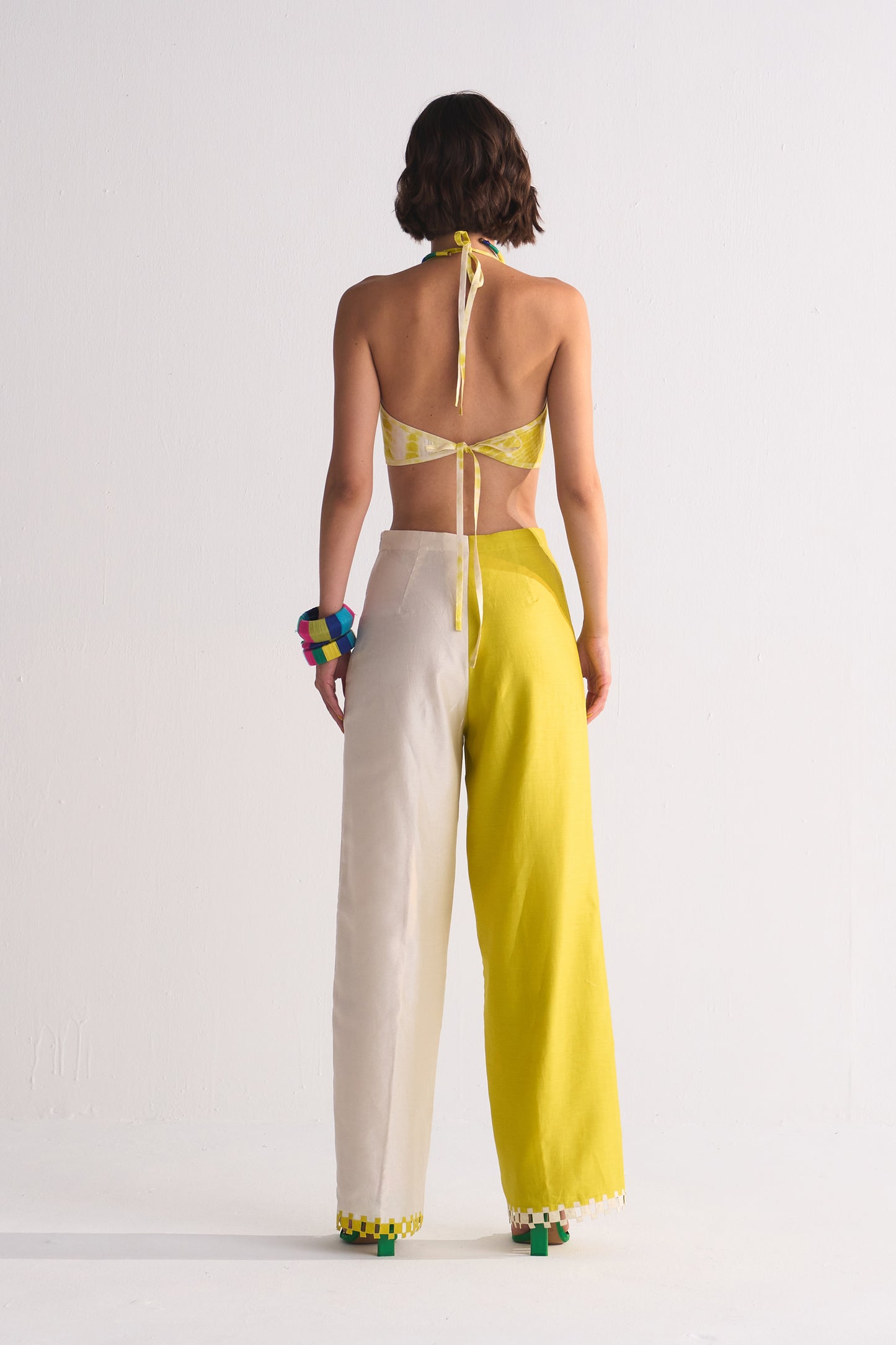2 COLOUR HEM APPLIQUE' PANTS