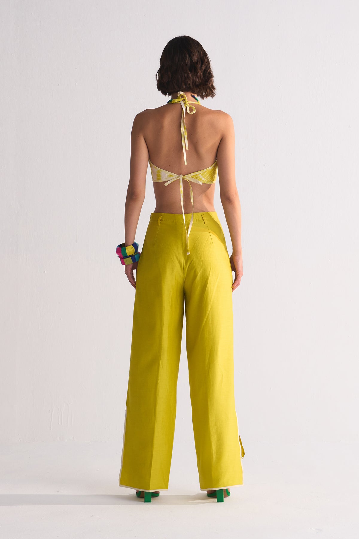2 COLOUR SLIT APPLIQUE' PANTS