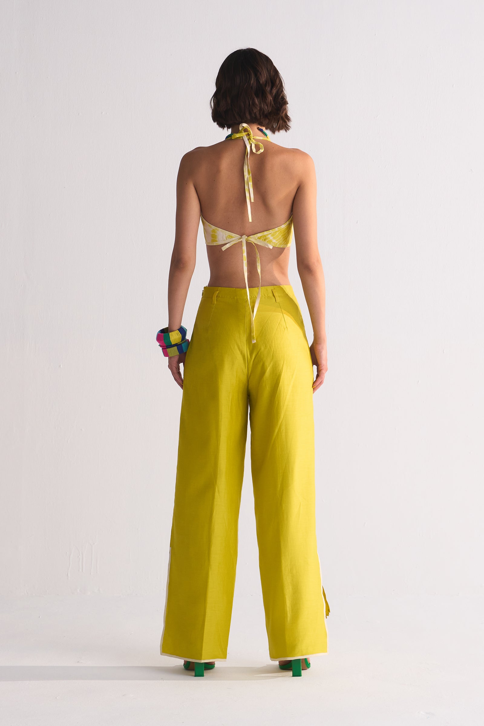 2 COLOUR SLIT APPLIQUE' PANTS