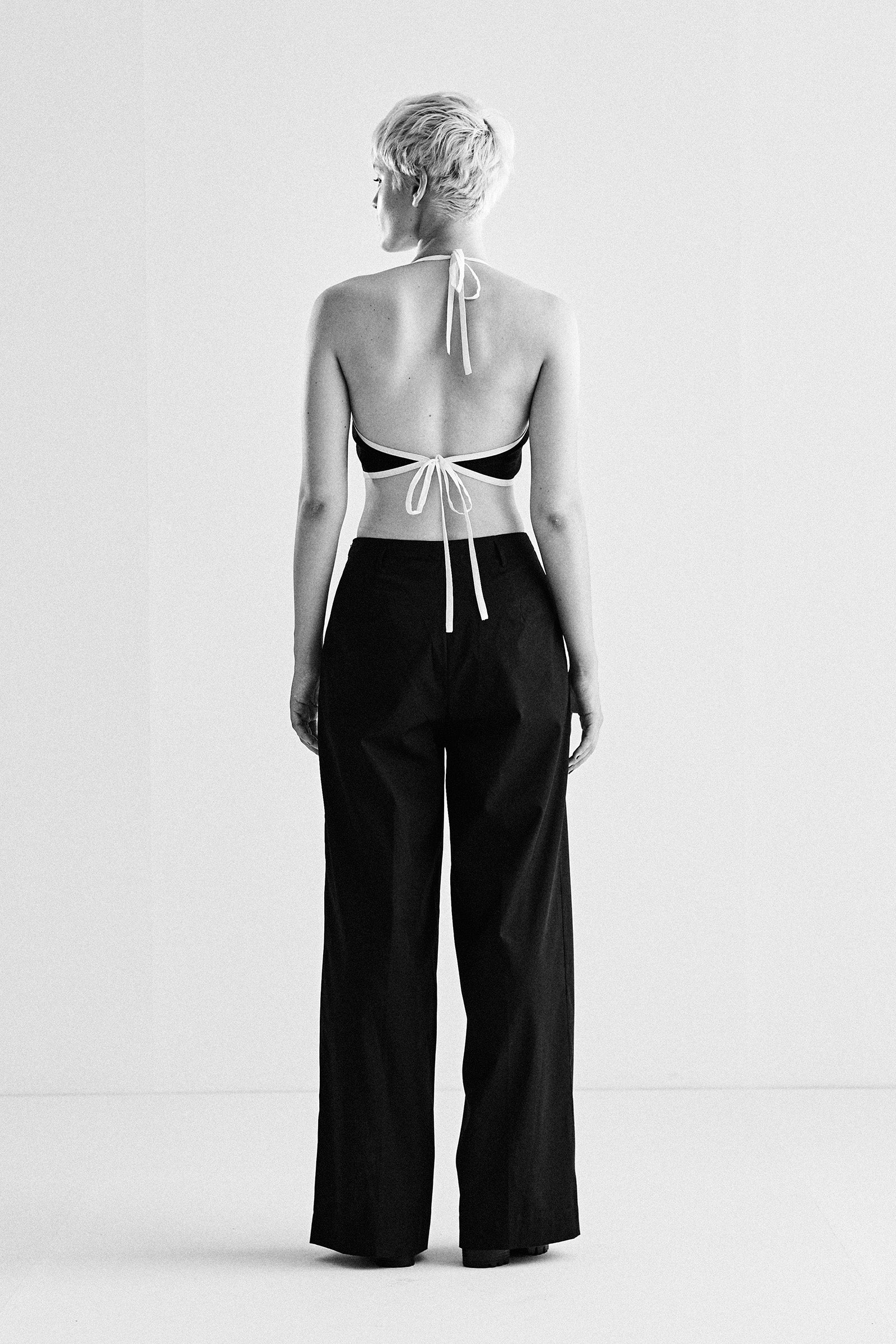 SLIT APPLIQUE' STRAIGHT PANTS