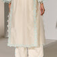 FLORAL SLIT CUTWORK STRAIGHT PANTS