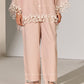 GEOMETRIC AND FLORAL CUTWORK STRAIGHT PANTS SMV
