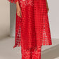 GEOMETRIC FLORAL STRAIGHT PANTS RED