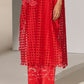 GEOMETRIC FLORAL STRAIGHT PANTS RED