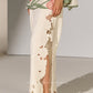 FLORAL LACE CUTWORK HIGH SLIT PANTS