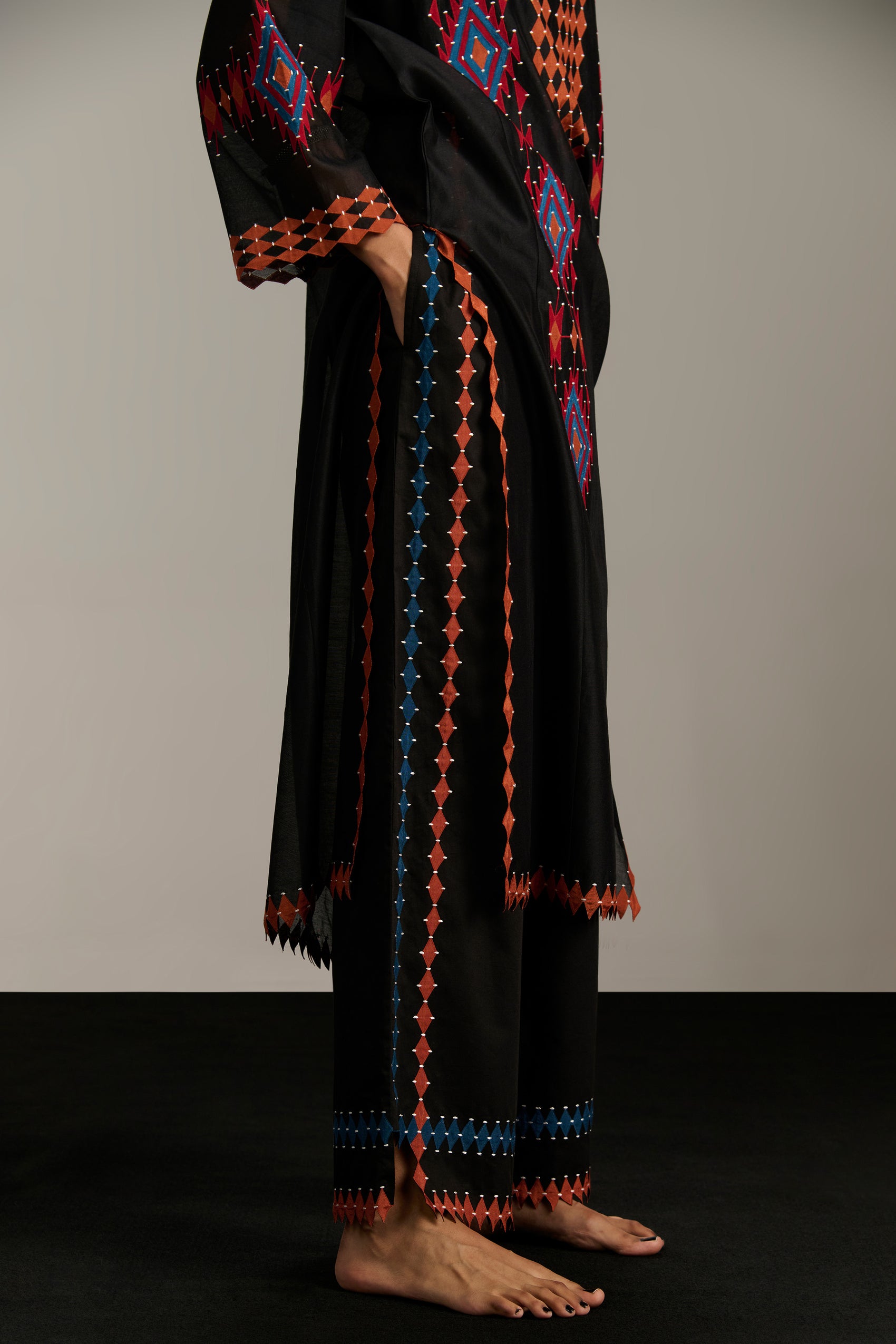 PANELLED A-LINE KAMEEZ