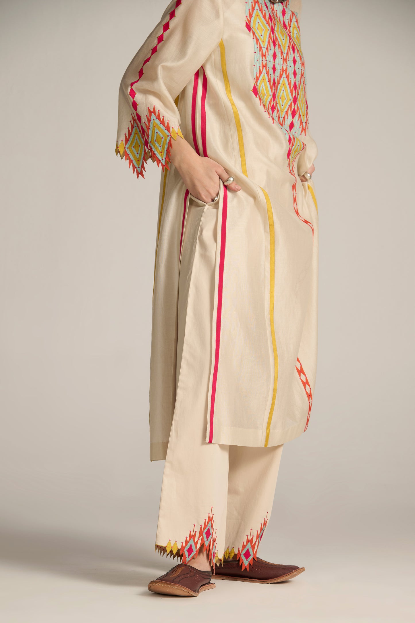 APPLIQUE' AND CUTWORK PANTS