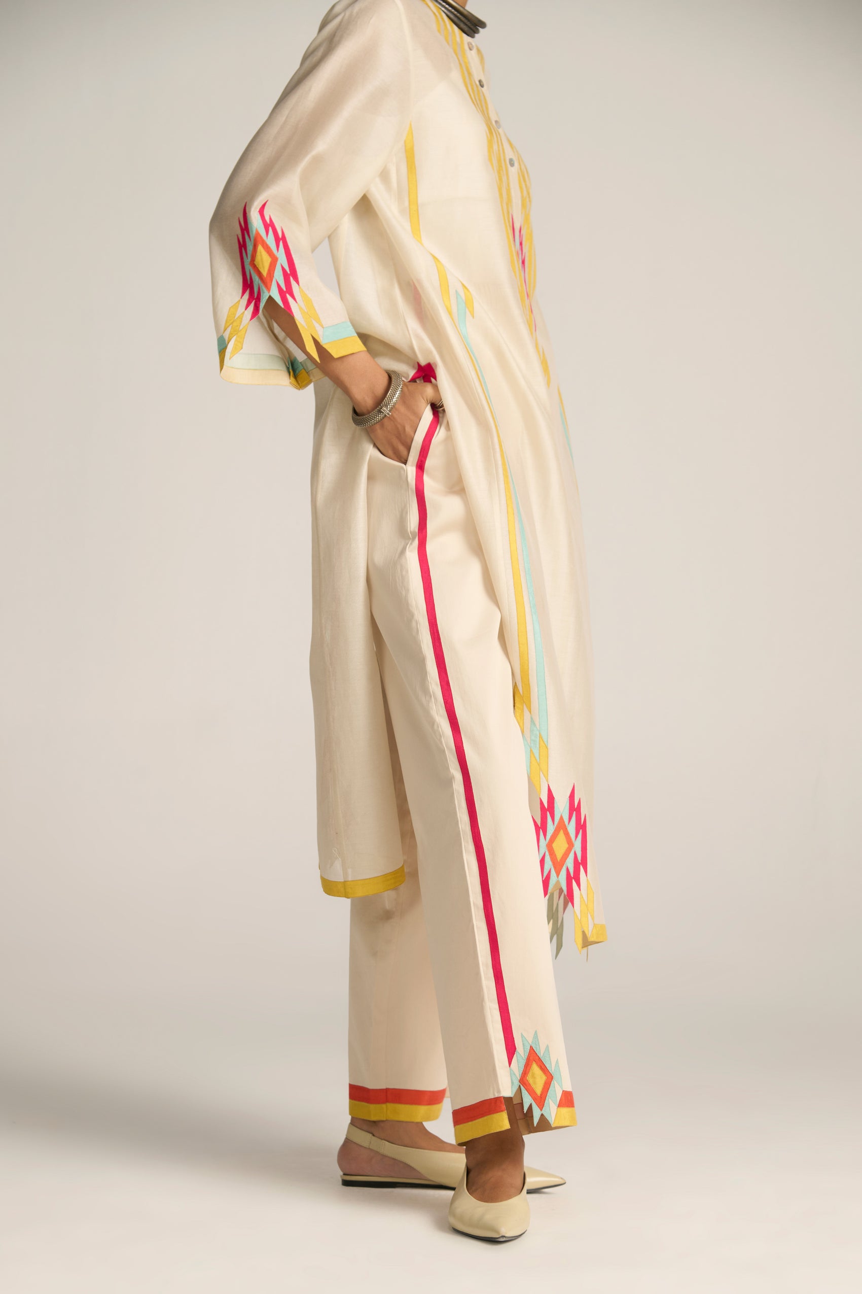 APPLIQUE' AND CUTWORK PANTS