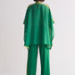 TABLEMAT SHIRT WITH SHOULDER APPLIQUE' AND CUTWORK