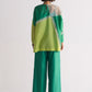 GEOMETRIC CUTWORK COLOUR BLOCKED BOX SHIRT