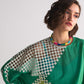 GEOMETRIC CUTWORK COLOUR BLOCKED BOX SHIRT