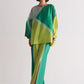 GEOMETRIC CUTWORK COLOUR BLOCKED BOX SHIRT