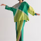 GEOMETRIC CUTWORK COLOUR BLOCKED BOX SHIRT