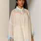 GEOMETRIC FLORAL CUTWORK KAFTAN SHIRT