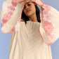 APPLIQUE' AND CUTWORK PLEATED DRESS