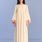 APPLIQUE' AND CUTWORK PLEATED DRESS