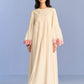 APPLIQUE' AND CUTWORK PLEATED DRESS