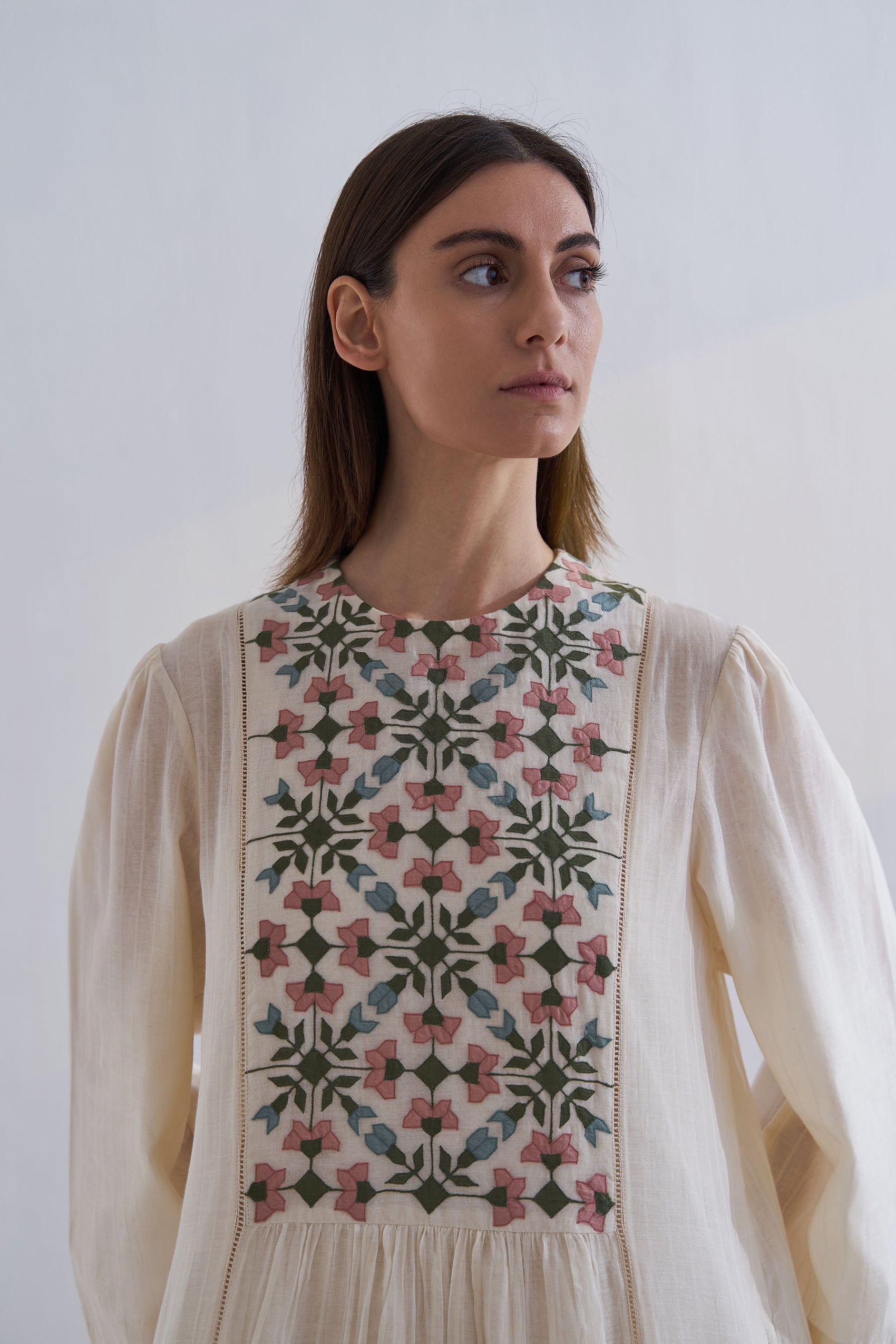 YOKE GATHER DRESS