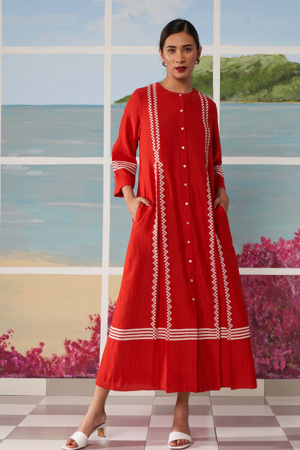 DOUBLE PLEATED DRESS