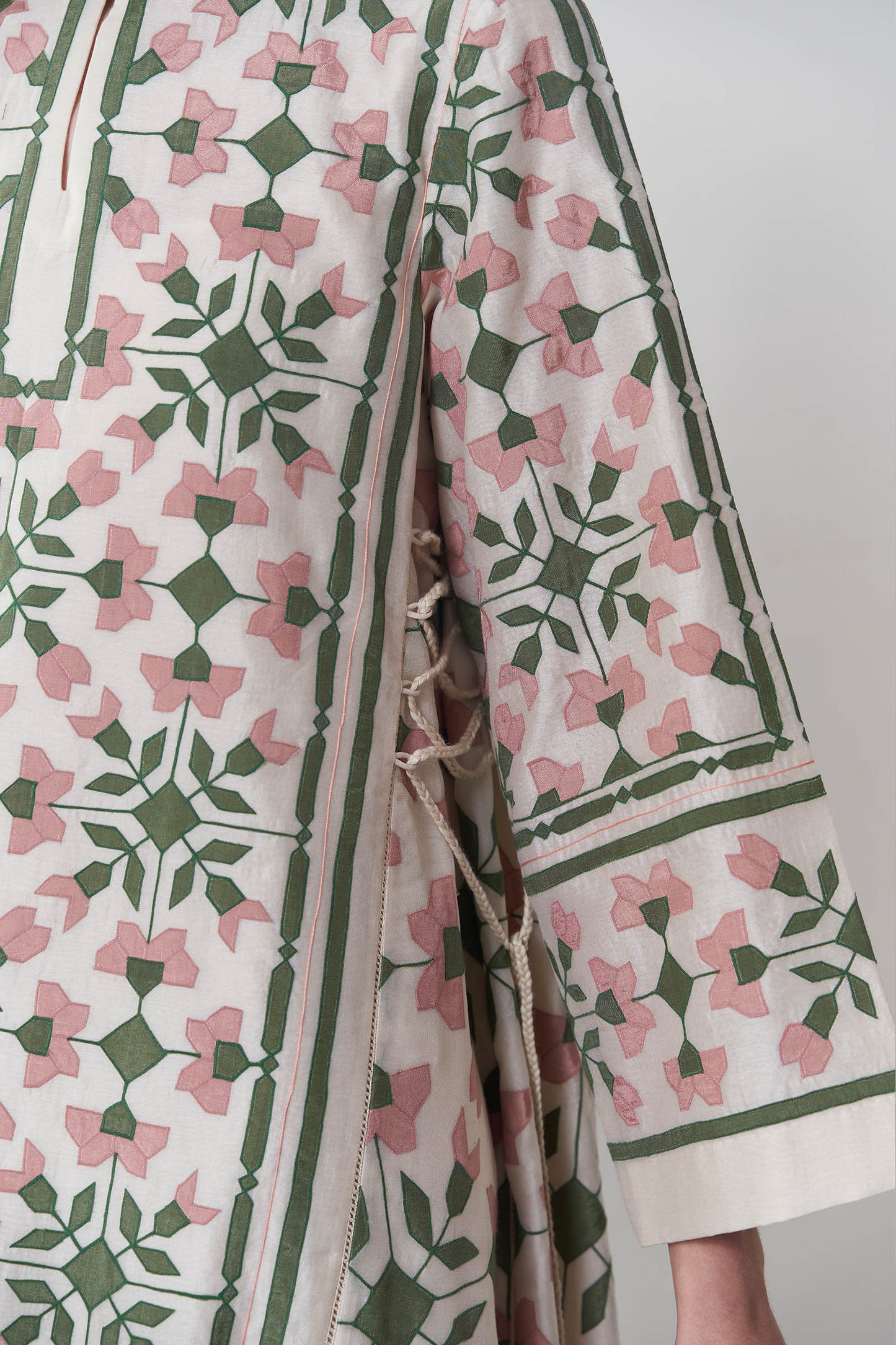 GEOMETRIC FLORAL A-LINE DRESS