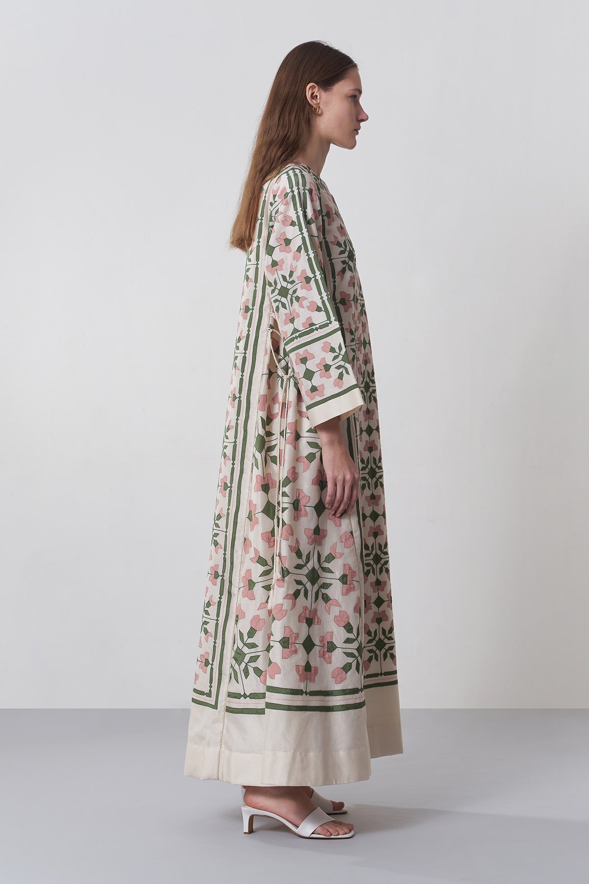 GEOMETRIC FLORAL A-LINE DRESS
