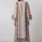 A-LINE GEOMETRIC FLORAL DRESS